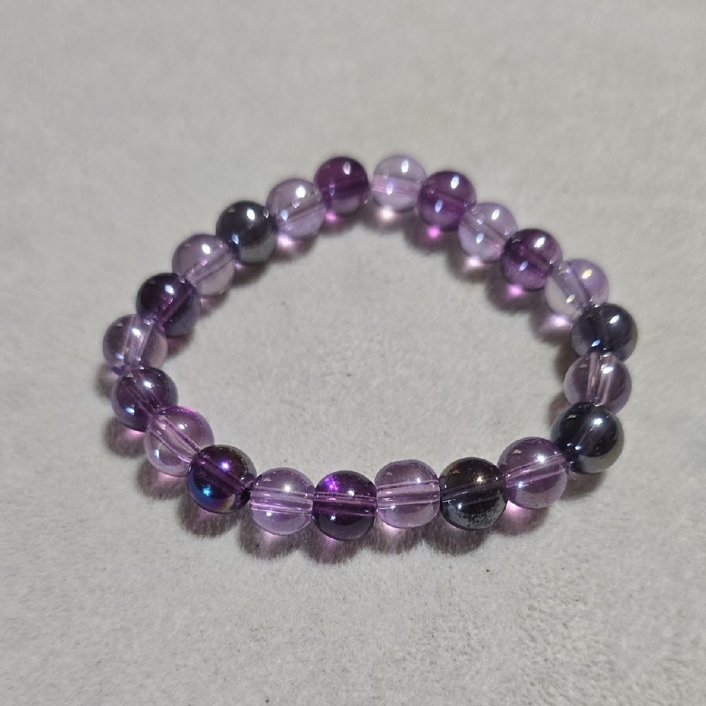 Amethyst Gradient Purple Beaded Bracelet